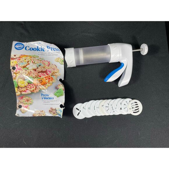 Wilton Cookie Press with 12 Discs and 2 Barrels, Ergonomic Easy Squeeze Handle - Picture 1 of 4